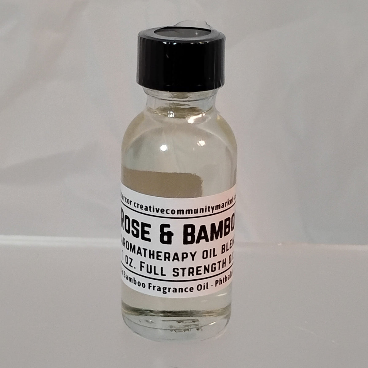 Rose & Bamboo Full Strength Aromatherapy Oil in a Glass Bottle w/ Dropper