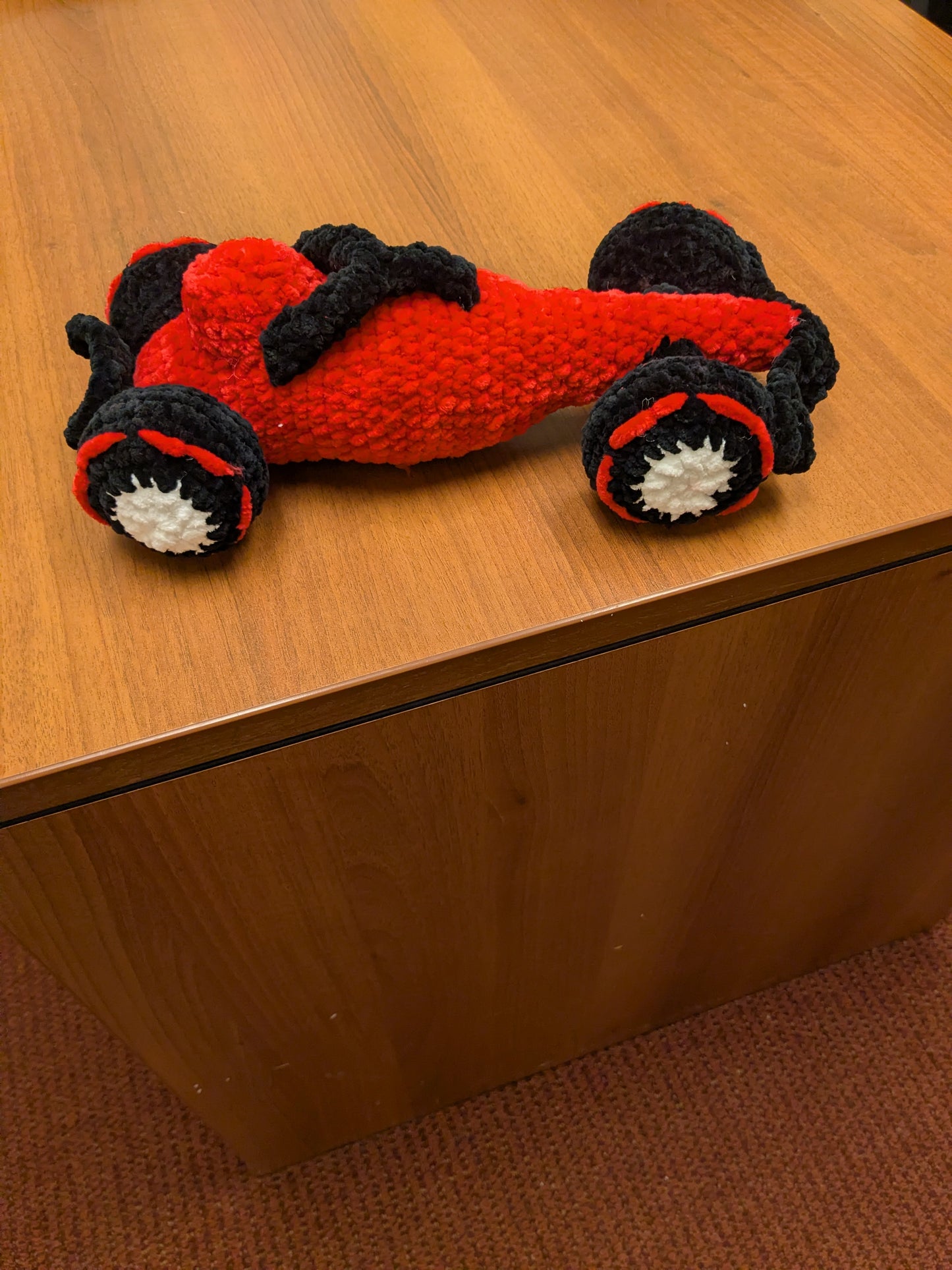 Race car plushie