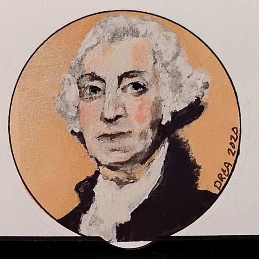 Presidential Portrait Art Sticker 2 Pack George Washington / John Adams