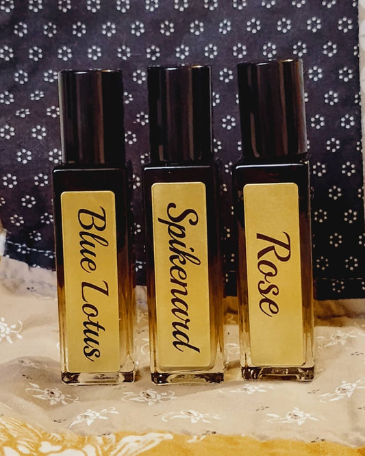 Anointing Oils - Set of 3 - Blue Lotus, Spikenard, Rose