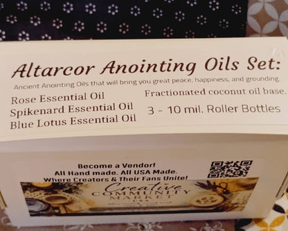 Anointing Oils - Set of 3 - Blue Lotus, Spikenard, Rose